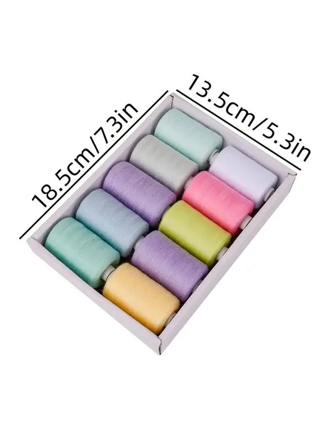Grey Tone Polyester Sewing Thread Set 10 Colors 1000 Yards For Hand Machine DIY - Image 3